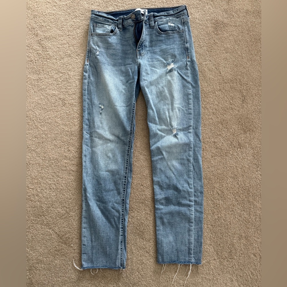 Studio Blue High-Rise Straight Jeans — Size 28